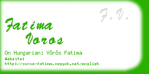 fatima voros business card